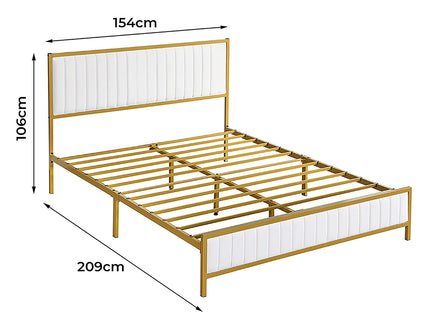 Levede Metal Bed Frame Under Bed Storage Queen Beige-1910112273649766402