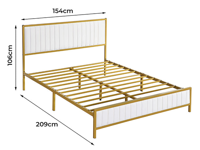 Levede Metal Bed Frame Under Bed Storage Queen Beige-1910112273649766402