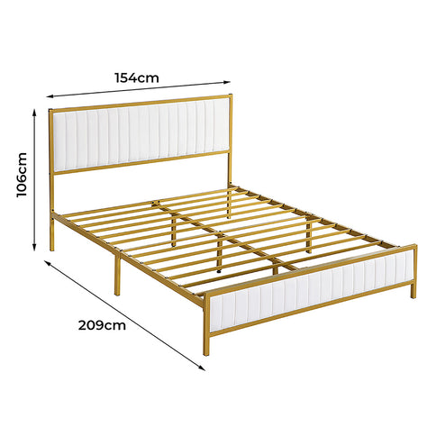 Levede Metal Bed Frame Under Bed Storage Queen Beige-1910112273649766402