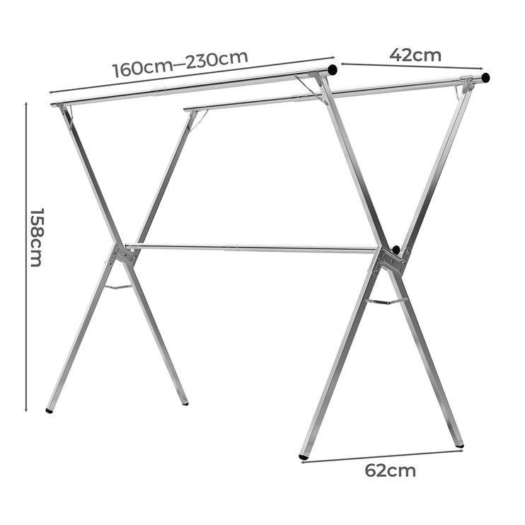 Levede Adjustable Clothes Drying Airer Foldable-1973193470638166018