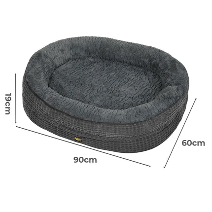 Pawz Orthopedic Plush Dog Bed Soft Washable Pet Bed Grey Cosy Cushion L Size-2011971116356210690