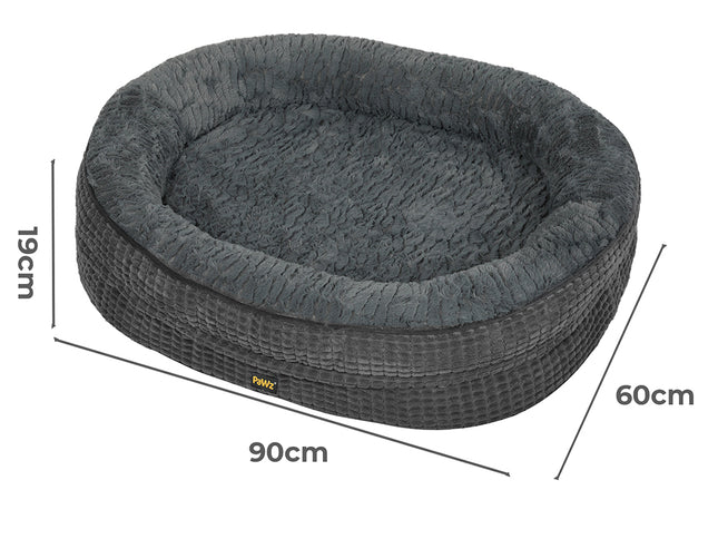 Pawz Orthopedic Plush Dog Bed Soft Washable Pet Bed Grey Cosy Cushion L Size-2011971116356210690
