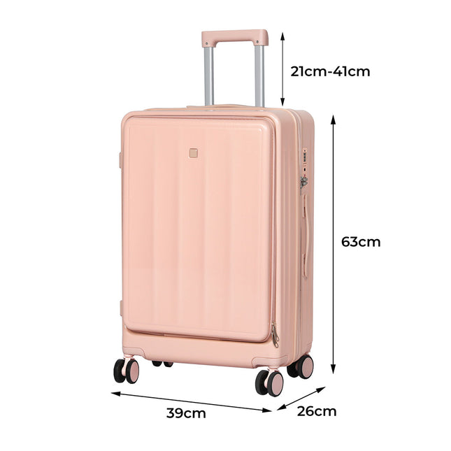 Slimbridge 24" Luggage Trolley Travel Hard Pink-1975420322438057986