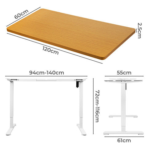 Levede Motorised Standing Desk Height 120cm Natural 800x 1.5MM-1910112993430081538