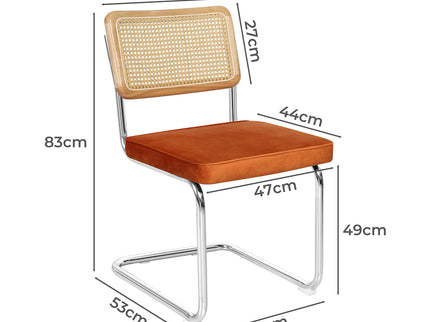 Levede 2xRattan Chair Dining Chairs Orange-1942353411521515522