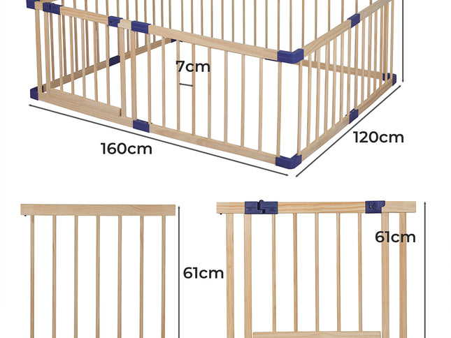 BoPeep Kids Playpen Wooden Baby Safety Medium-1973193917885190146