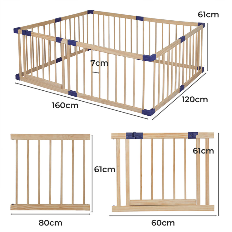 BoPeep Kids Playpen Wooden Baby Safety Medium-1973193917885190146