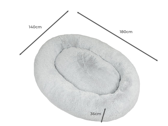 TheNapBed 1.8m Human Size Pet Bed Fluffy Grey-1973193670542888962