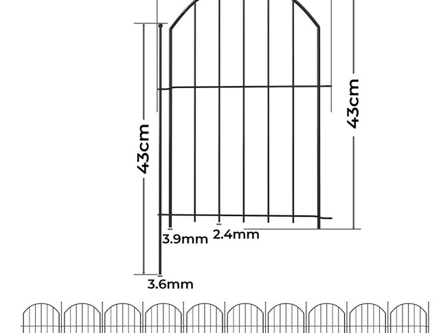 Mountview 10 Pcs Garden Fence Border Rustproof Metal-2006733423007371266