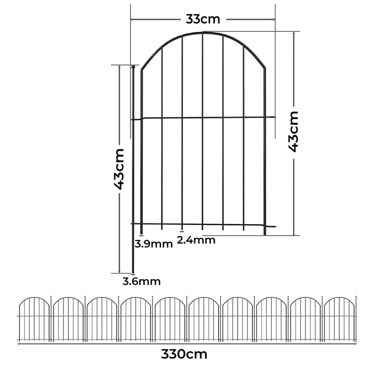 Mountview 10 Pcs Garden Fence Border Rustproof Metal-2006733423007371266