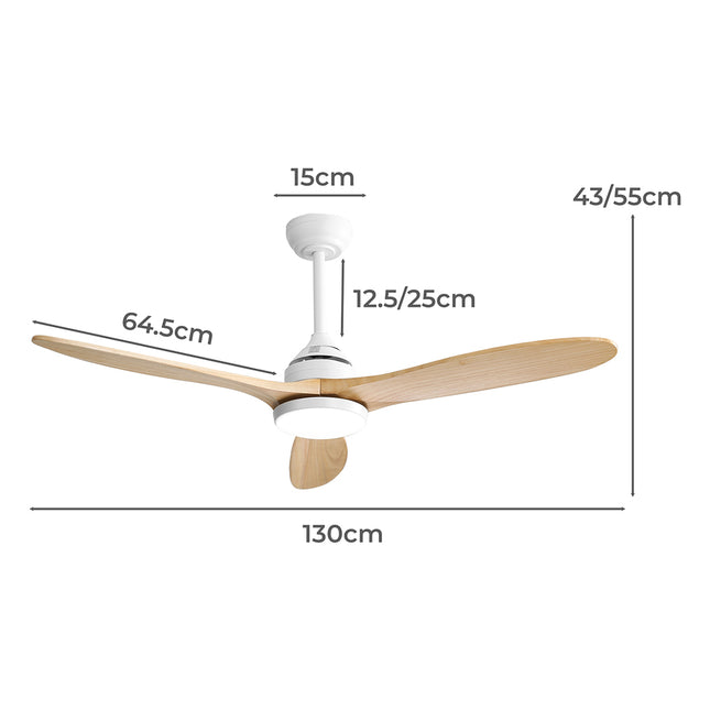 Spector 52'' Ceiling Fan LED Light DC Natural-1954802706954719234