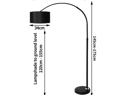 EMITTO Modern LED Floor Lamp Reading Black-1864184390213570562