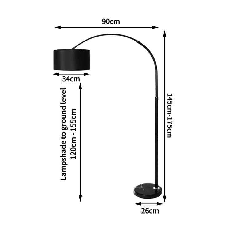 EMITTO Modern LED Floor Lamp Reading Black-1973193952978931714