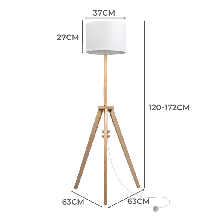 EMITTO Tripod Floor Lamp Wooden Modern Natural-1973193957894656002