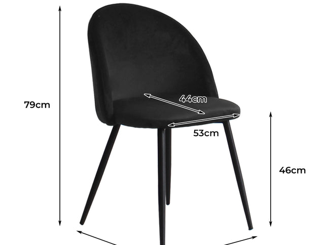 Levede 2x Dining Chairs Kitchen Cafe Black-1942353394001907714
