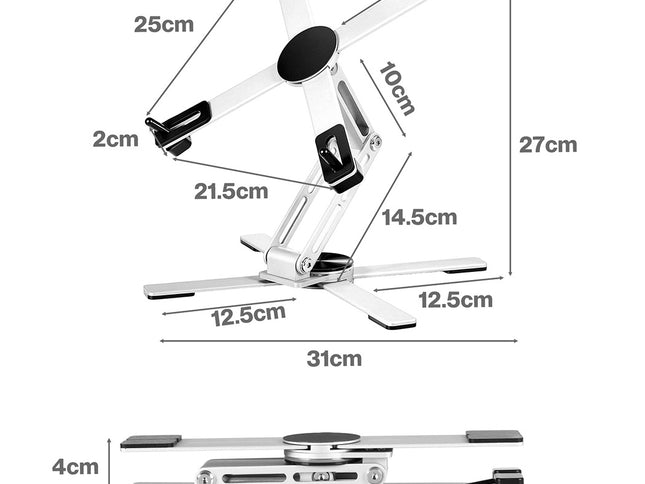 Levede Portable Laptop Stand 360 Rotating Bracket Foldable Aluminum Desk Riser-2065254308831694850