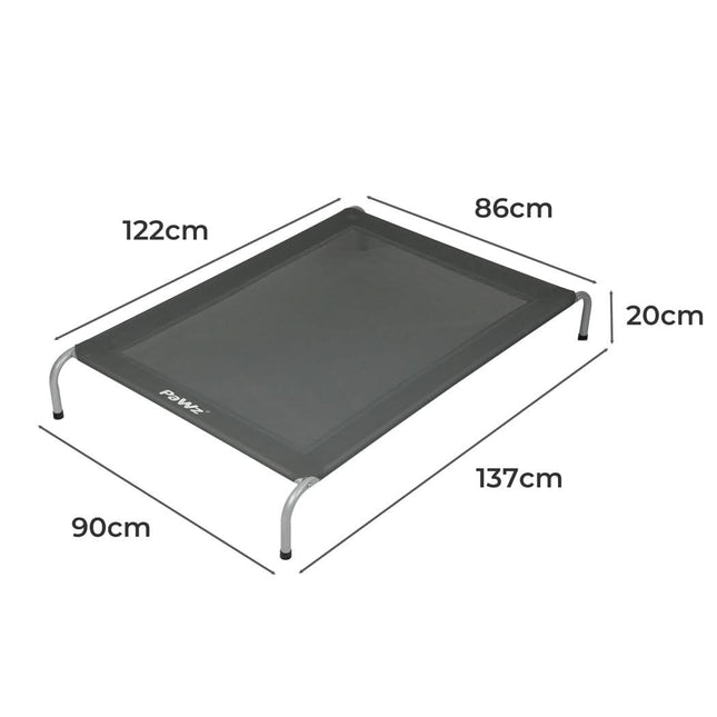 PaWz Elevated Trampoline Pet Bed Dog XXL Grey XX-Large-1954802574691536898