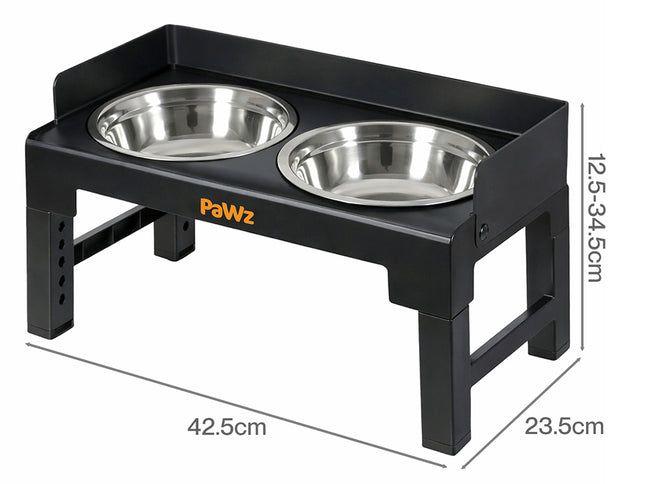 Pawz Elevated Dog Bowls Pet Feeder 6 Height Adjustable Raised Food Water Large-2029334098564222978