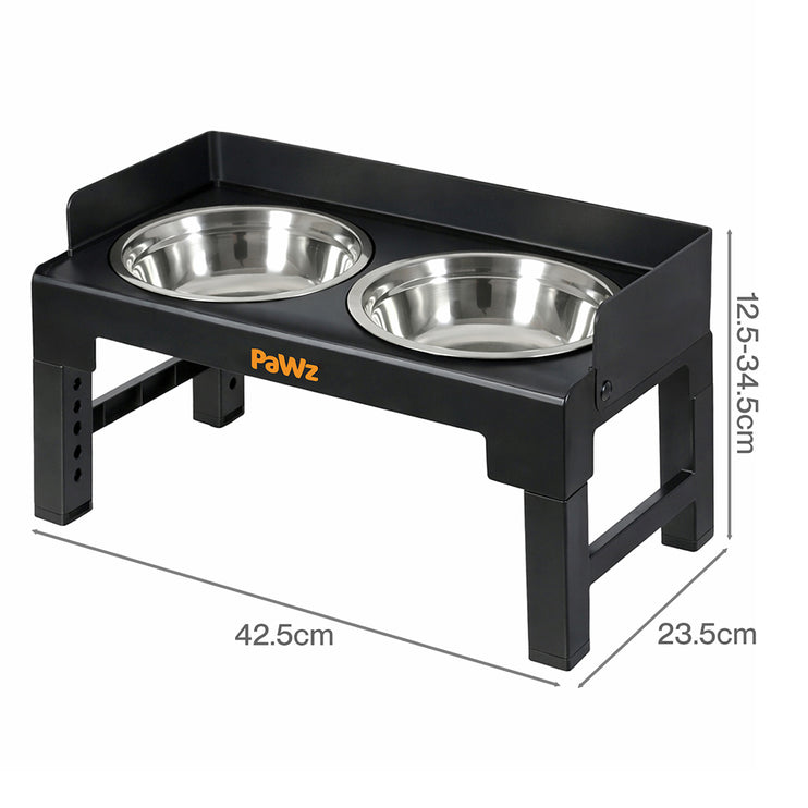 Pawz Elevated Dog Bowls Pet Feeder 6 Height Adjustable Raised Food Water Large-2029334098564222978