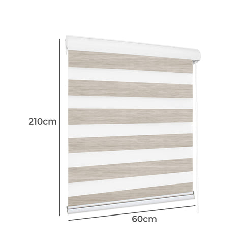 Marlow Blackout Zebra Roller Blind Curtains 60x210 Beige-1910113278886023170