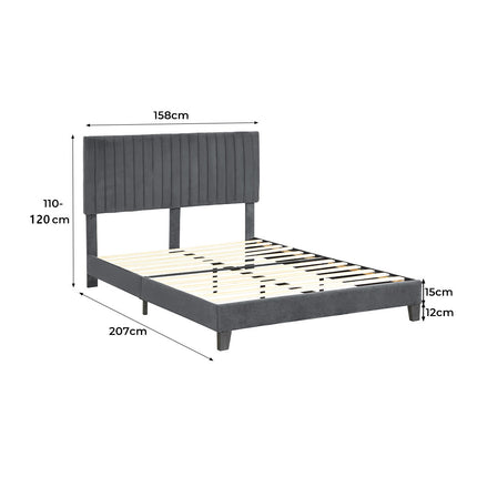 Levede Bed Frame Queen Size Mattress Grey-1975420520312737794