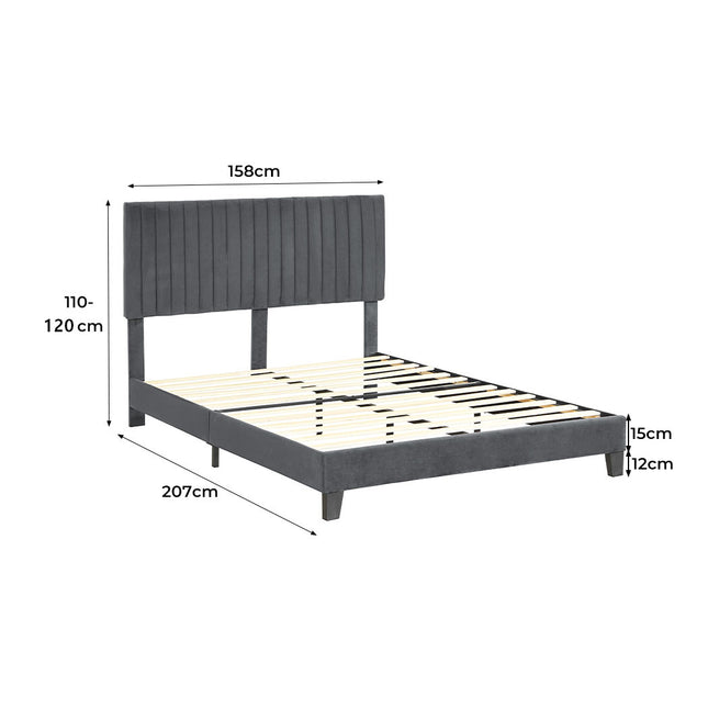Levede Bed Frame Queen Size Mattress Grey-1975420520312737794