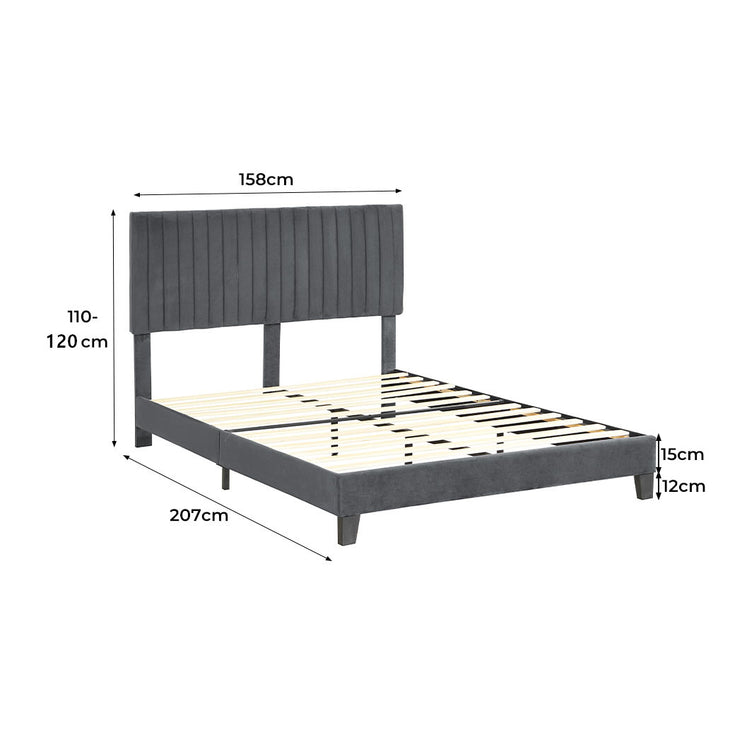 Levede Bed Frame Queen Size Mattress Grey-1975420520312737794