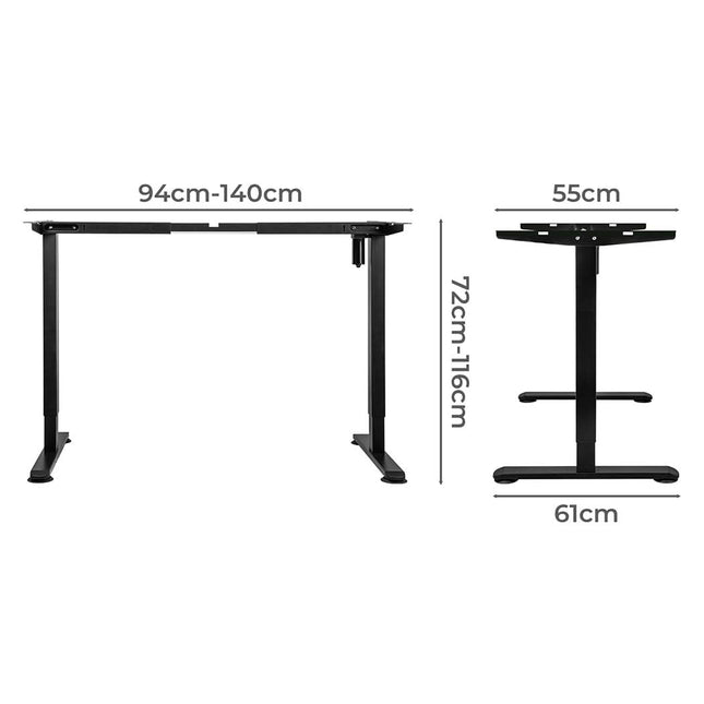 Levede Motorised Standing Desk Frame Black Single Motor-1954803014682415106