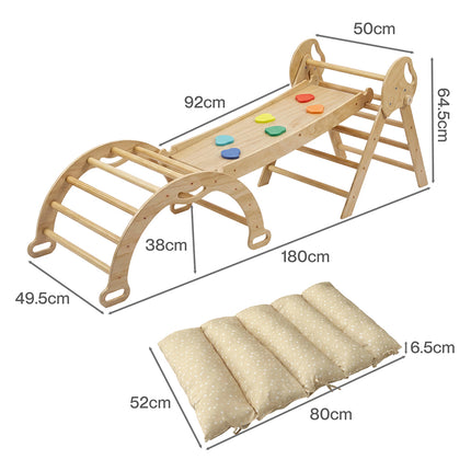 BoPeep Kids Climbing Toys Sets Toddler Toys Triangle Arch Climber Indoor Natural-2050059014313742338