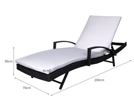 Levede Sun Lounger Wicker Lounge Outdoor Grey-1864184449244205058