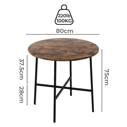 Levede Dining Table Round Kitchen 4 Person Coffee 80cm-2017004931596292098