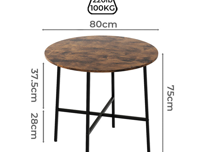 Levede Dining Table Round Kitchen 4 Person Coffee 80cm-2017004931596292098