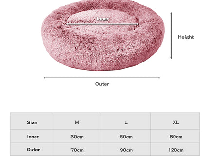 PaWz Pet Bed Memory Foam Dog Donut Pink X-Large-1864184560212905986