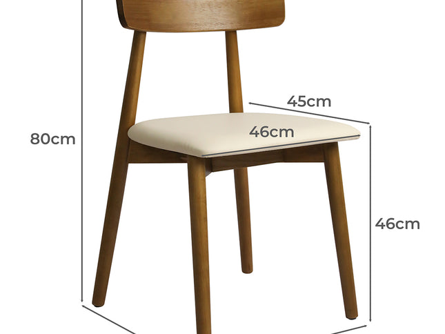Levede 2x Dining Chairs Kitchen Chair Walnut-1973194086252941314