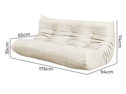 Levede 3 Seaters Floor Sofa Caterpillar Lounge-1864184585642971138