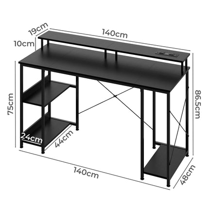 Levede Gaming Desk Computer Table Monitor Shelf 140cm-2011971108202483714