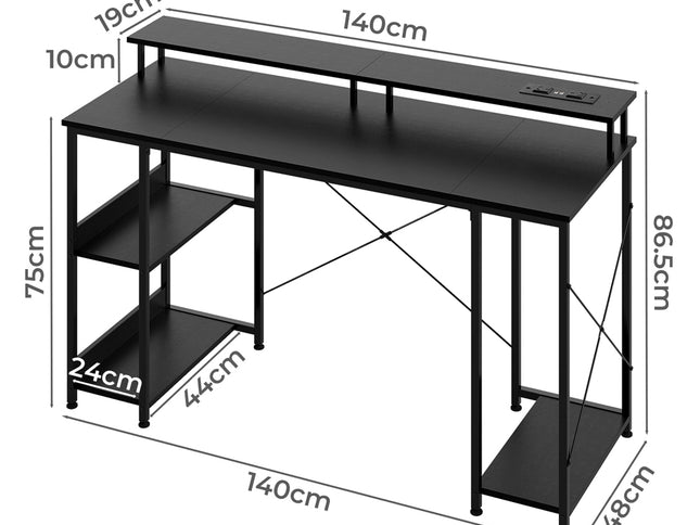 Levede Gaming Desk Computer Table Monitor Shelf 140cm-2011971108202483714