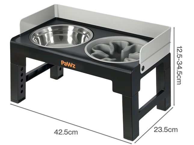 Pawz Elevated Dog Bowls Pet Feeder 6 Height Adjustable Raised Food Water Large-2029334098807492610