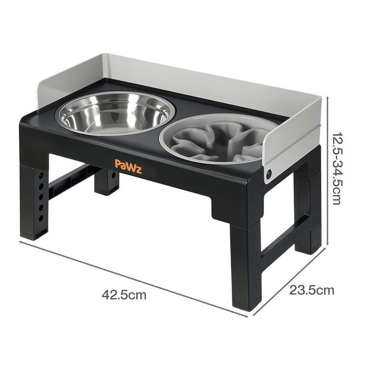 Pawz Elevated Dog Bowls Pet Feeder 6 Height Adjustable Raised Food Water Large-2029334098807492610