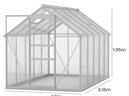 Lambu Greenhouse Aluminium Walk In Green-1864184732670103554
