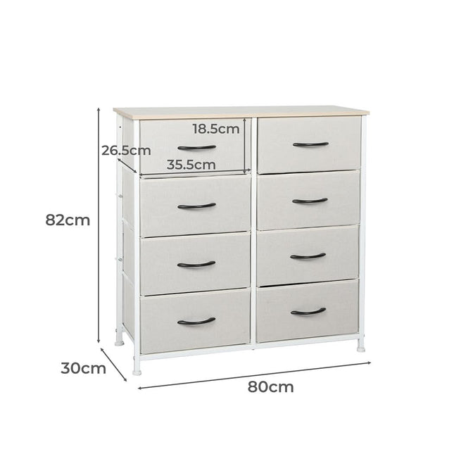 Levede Storage Cabinet Tower Chest Beige-1954802982616961026