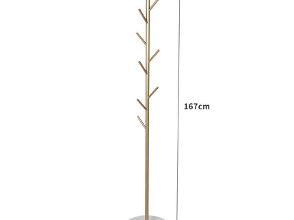 Levede Coat Rack Hat Clothes Stand Hanger Gold-1942353103588298754