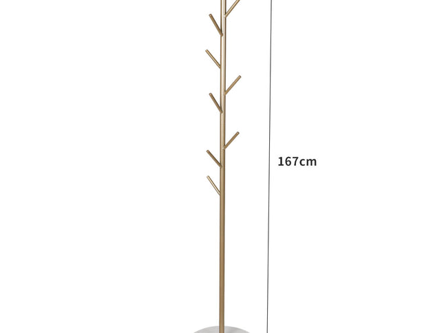 Levede Coat Rack Hat Clothes Stand Hanger Gold-1942353103588298754