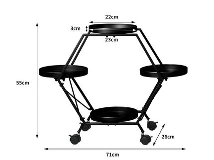 Levede Plant Stand Garden Outdoor Indoor Black-1864184724776423426