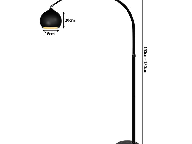 EMITTO Modern LED Floor Lamp Stand Reading Black-1864184380935770114