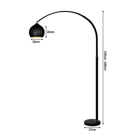 EMITTO Modern LED Floor Lamp Stand Reading Black-1864184380935770114