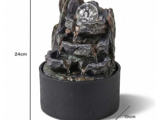 Spector Tabletop Water Fountain Resin Indoor Water Feature  3 Flow Levels Office-2061251862367178754