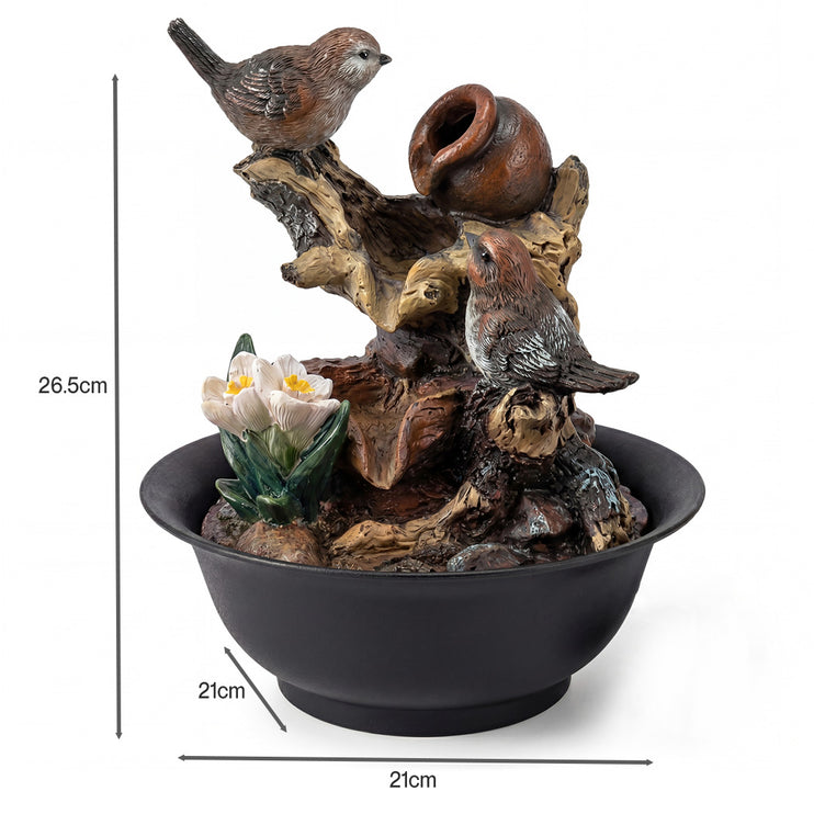 Spector Tabletop Water Fountain LED Colour Changing Bird Indoor Desktop AU Plug-2050059011792965634