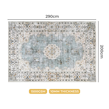 Marlow Floor Rug Short Pile Washable Vintage Carpet Soft Plush Non Slip 200x290-1973193450413232130