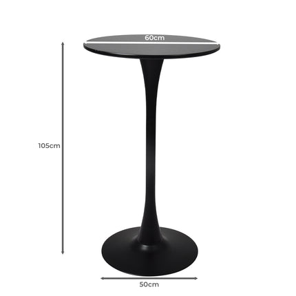 Levede 2x Round Bar Table Pub Tables Black-1975420497994846210